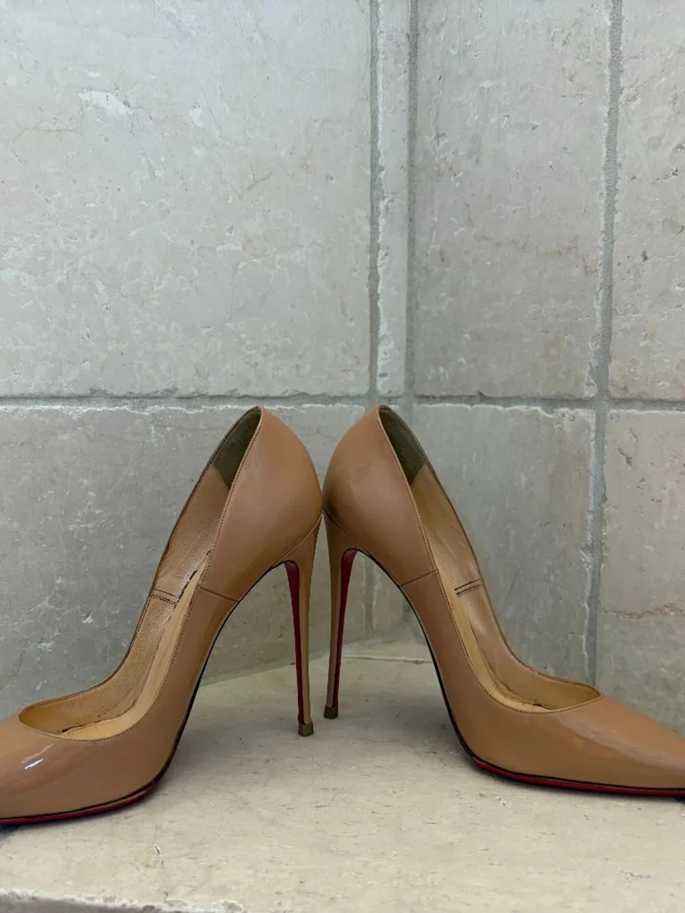 Christian Louboutin So Kate 120 Patent Nude Pumps 40 Red Bottom - Picture 2 of 6